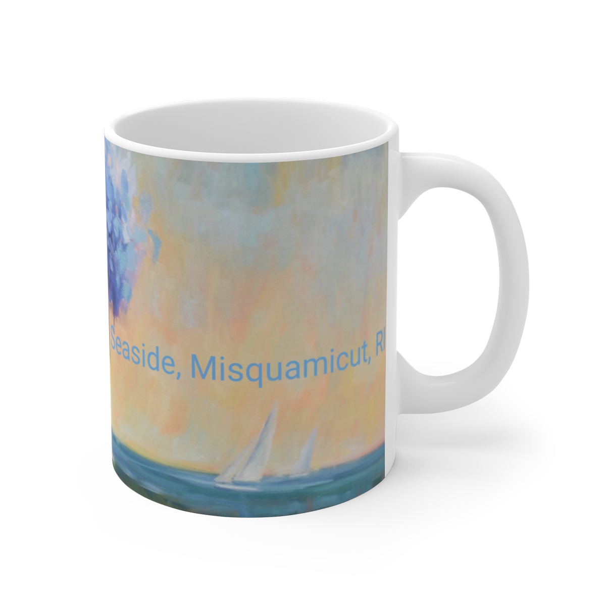 Hydrangeas By The Sea Mug 11oz - Image 3
