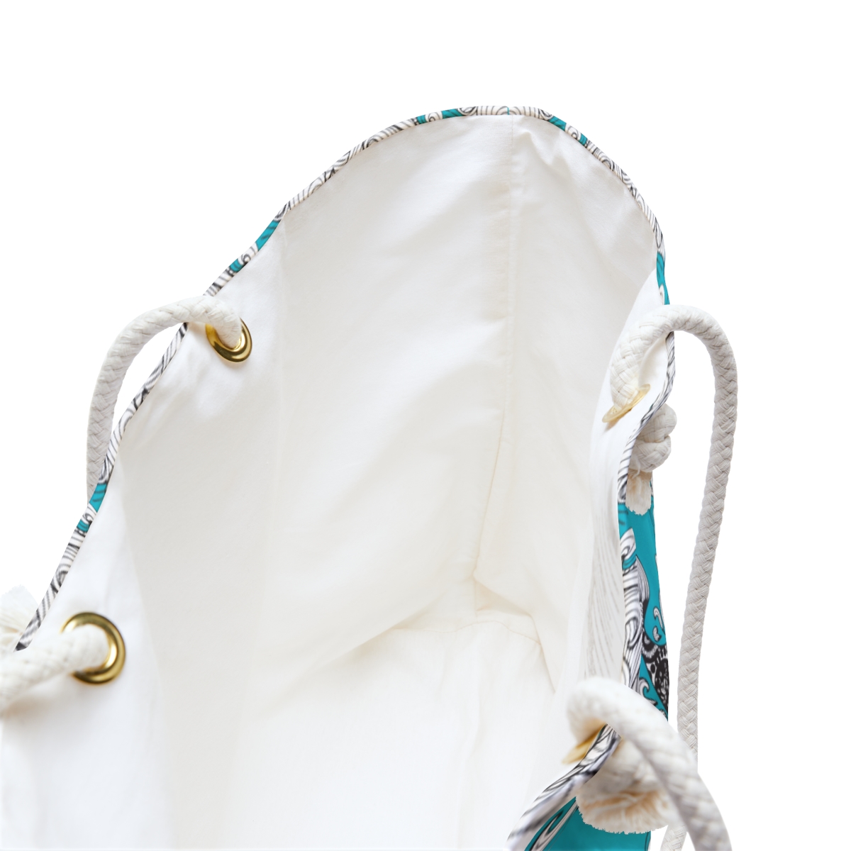 Whale Tale Black And White Pattern, Teal Weekender Bag, Luggage, Shopping, Stylish - Image 5