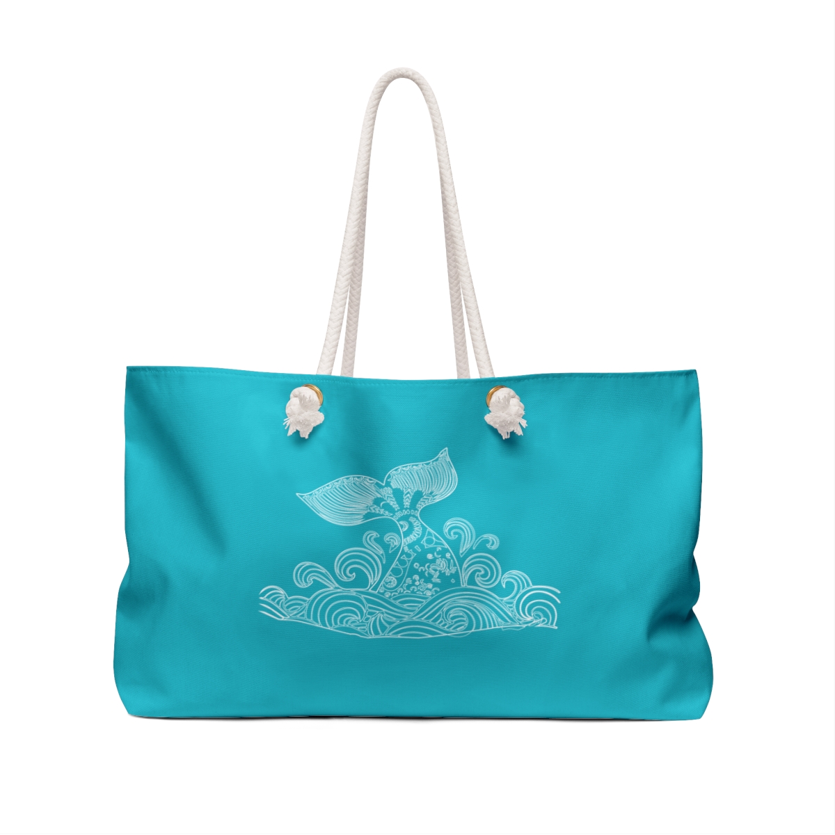 White Whale Tale Design, Teal Weekender Bag, Stylish, Simple Elegance, Luggage, Shopping - Image 2