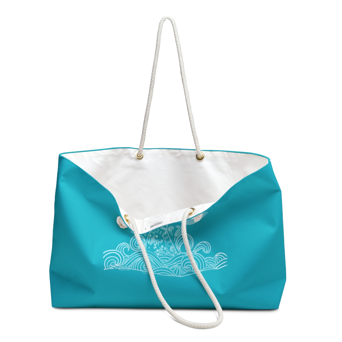 White Whale Tale Design, Teal Weekender Bag, Stylish, Simple Elegance, Luggage, Shopping - Image 3