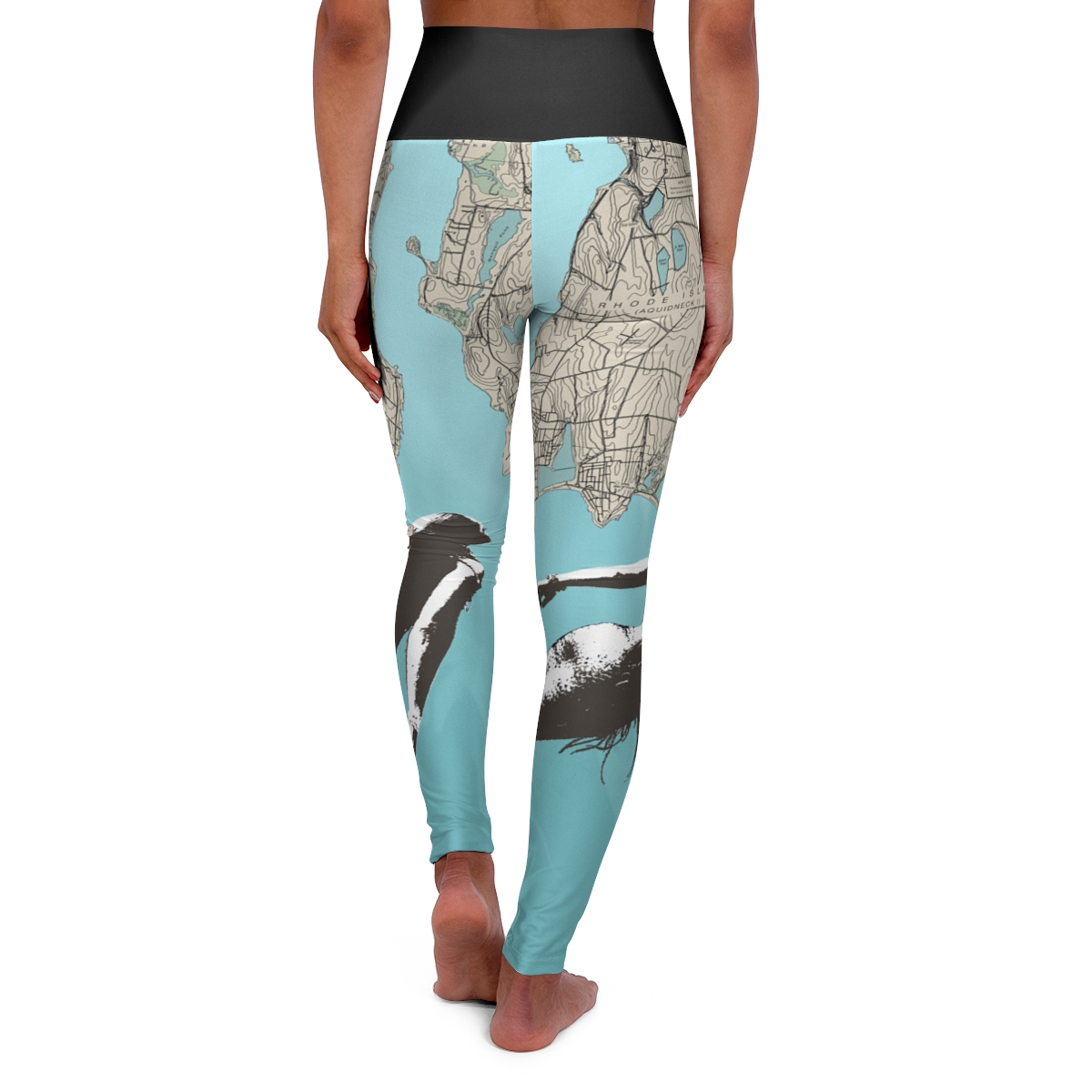 Rhode Island Chart With Mermaid High Waisted Yoga Leggings - Image 2