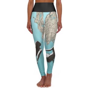Rhode Island Chart With Mermaid High Waisted Yoga Leggings
