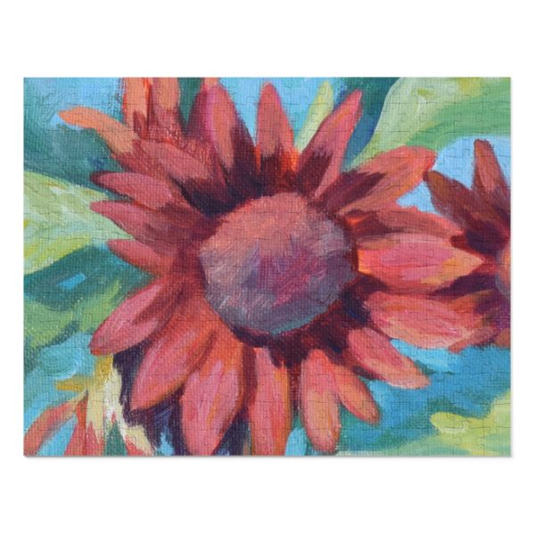 Red Sunflower Jigsaw Puzzle (30, 110, 252, 500,1000-Piece) - Image 2