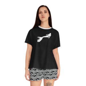 Fun, Nautical, Women's Short Pajama Set, Handmade Original Design, Mermaids and Whale Tails