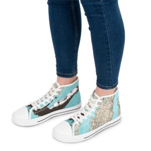 Rhode Island Chart With Mermaid Women's High Top Sneakers