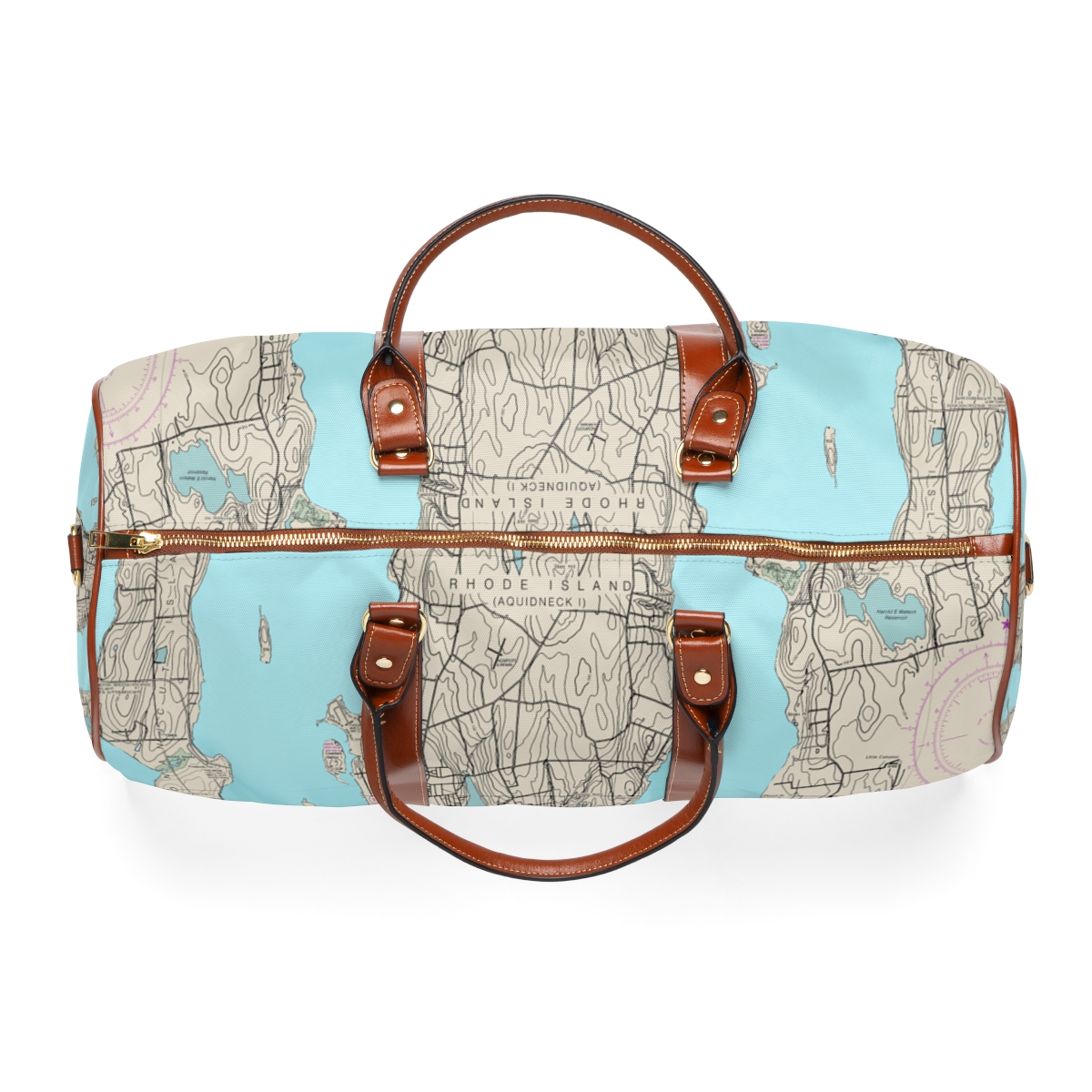 Waterproof Travel Bag, Mermaid, Rhode Island Chart, Luggage, Carryall, Nautical, Suitcase - Image 6
