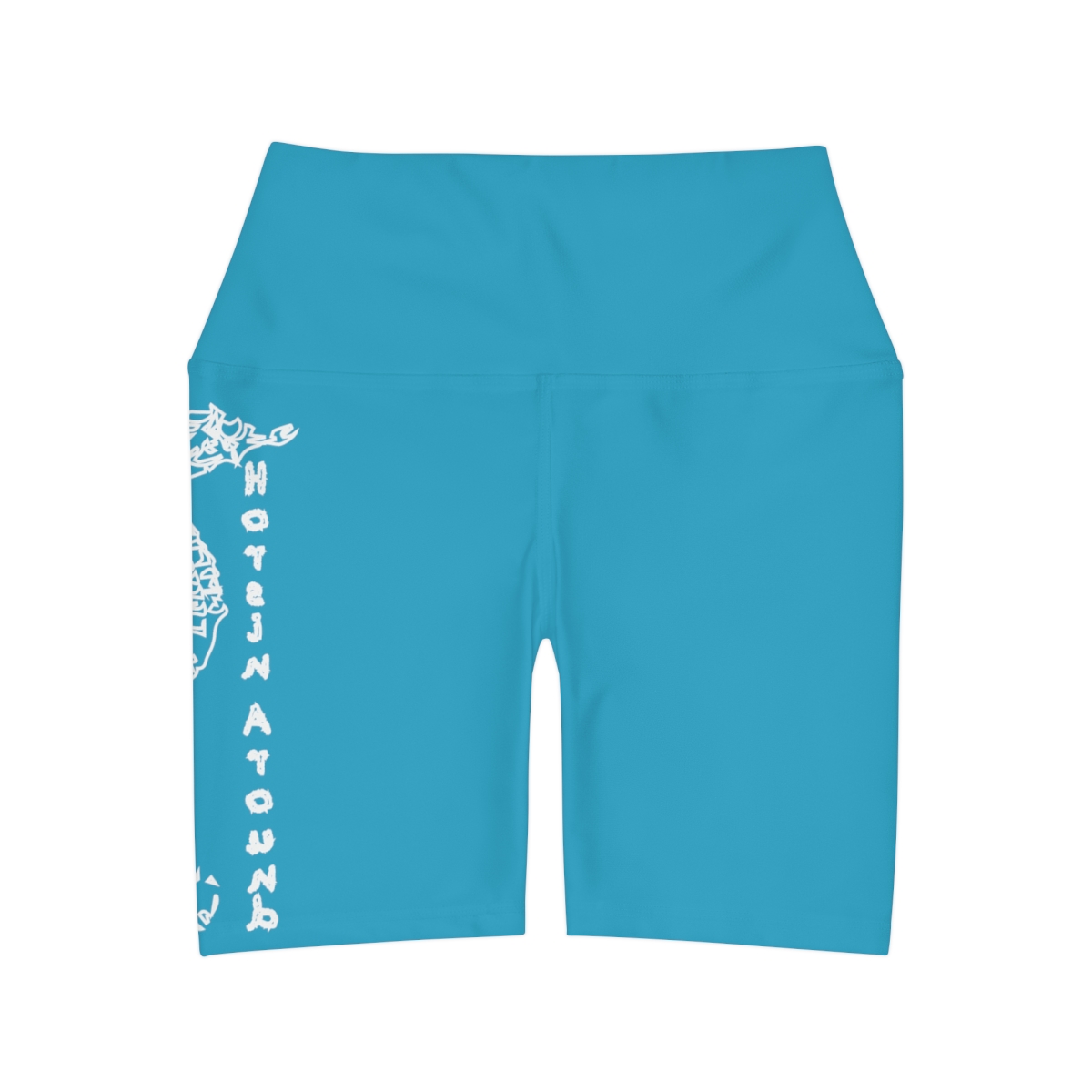 Fun, High Waisted, Yoga Shorts, Workout Attire, Nautical, Handmade Original Design, Seahorse, - Image 2