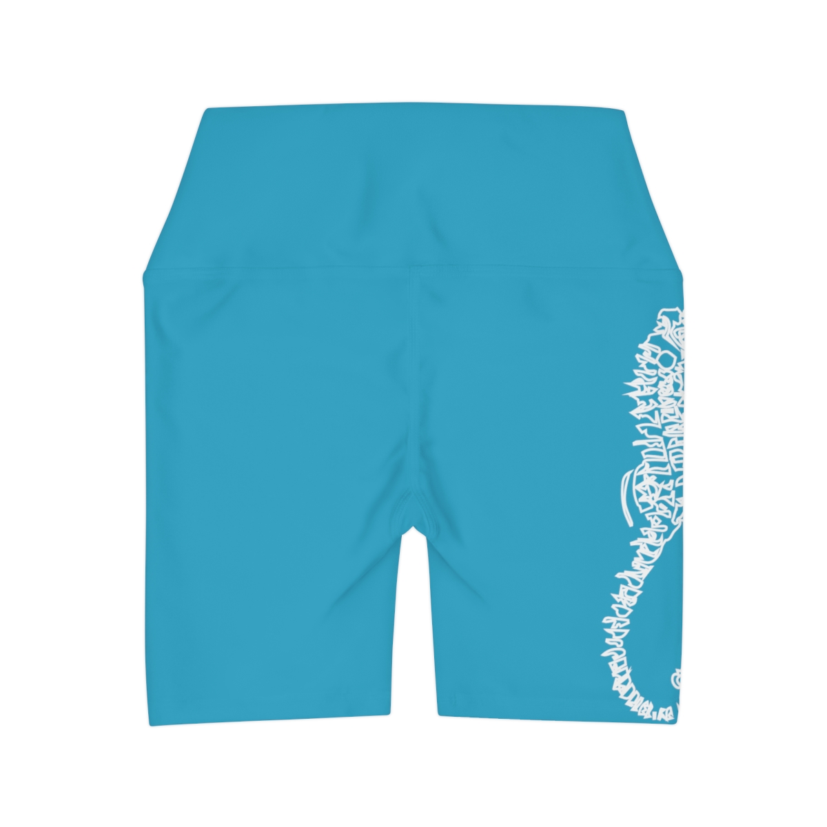 Fun, High Waisted, Yoga Shorts, Workout Attire, Nautical, Handmade Original Design, Seahorse, - Image 3