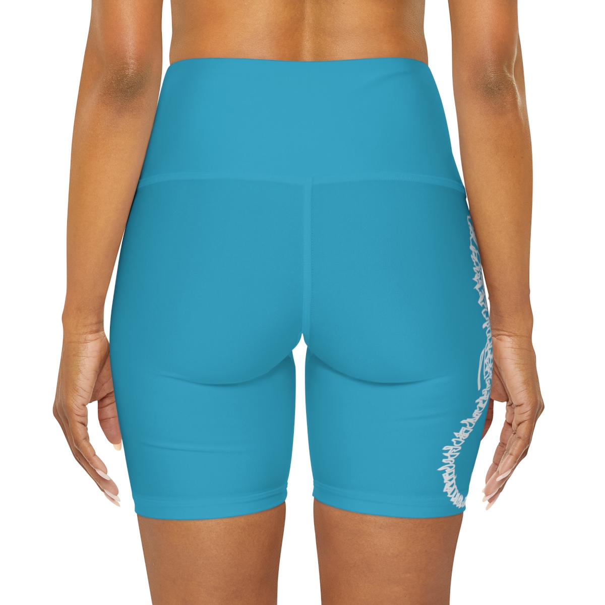 Fun, High Waisted, Yoga Shorts, Workout Attire, Nautical, Handmade Original Design, Seahorse, - Image 5