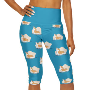Yorkie, Yoga Dog Capri Leggings, Womens Workout, Athletic, Exercise, Cute Yorkie Design, Handmade