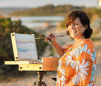 Me Plein Air Painting in oil paint