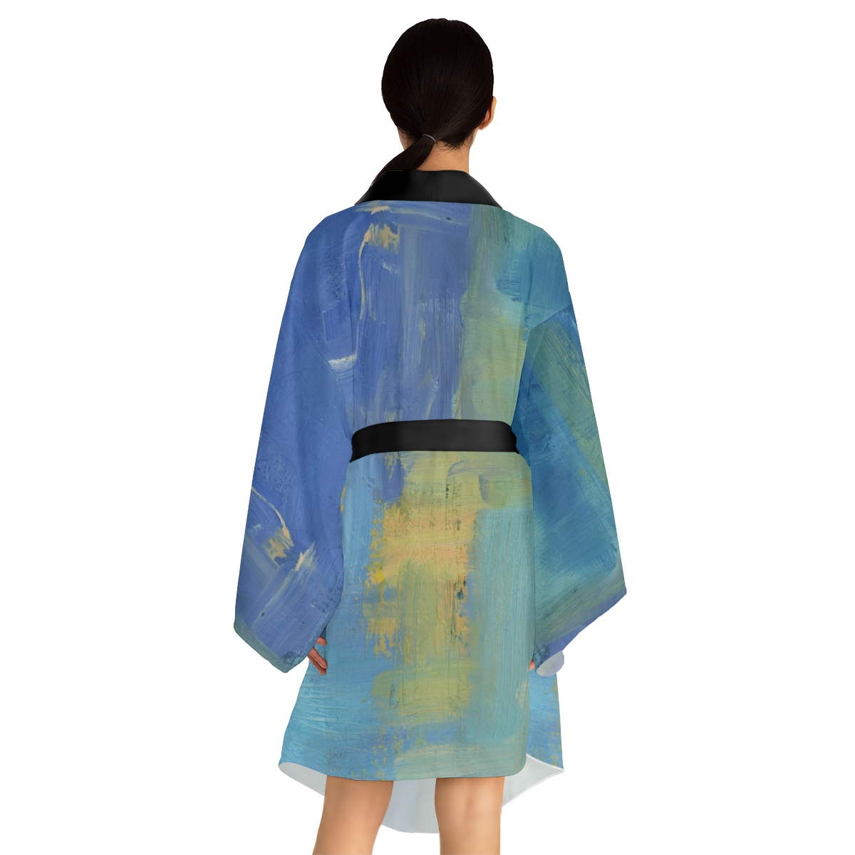 Long Sleeve Kimono Robe, Abstract, Bathrobe, Lounge Wear, Nautical, Women’s Sleep Clothes - Image 4