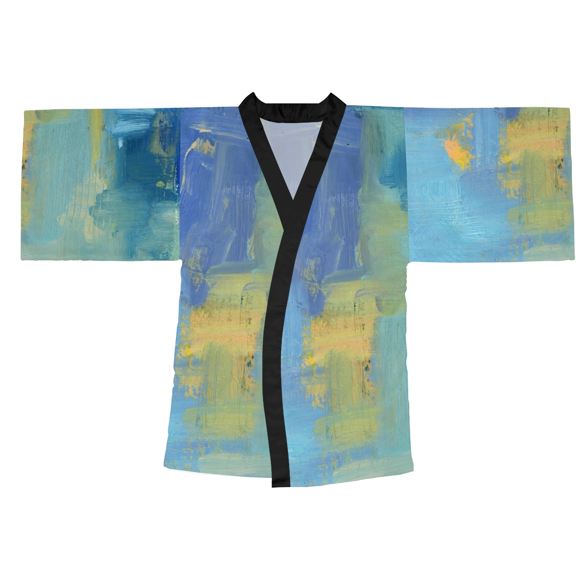 Long Sleeve Kimono Robe, Abstract, Bathrobe, Lounge Wear, Nautical, Women’s Sleep Clothes
