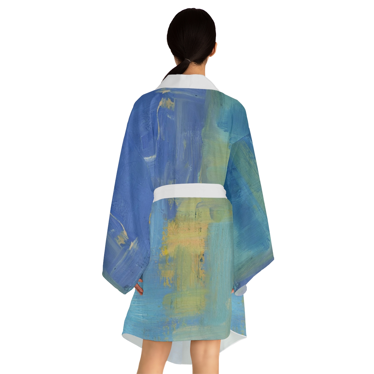Long Sleeve Kimono Robe, Abstract, Bathrobe, Lounge Wear, Nautical, Women’s Sleep Clothes - Image 9